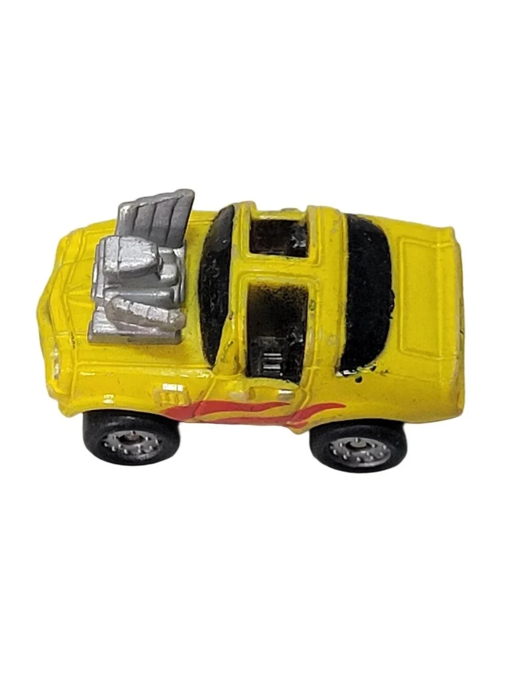 Galoob Micro Machines Yellow '70s Chevy Camaro Hot Rod / Red Flames